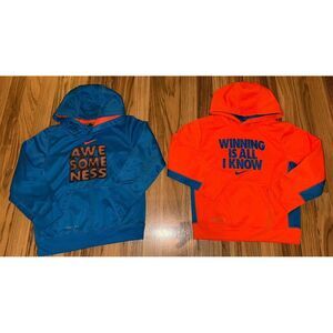 Nike Hoodie Hooded Sweatshirt Dri-fit Boys Sz‎ 7 Lot Of 2 EUC Therma
